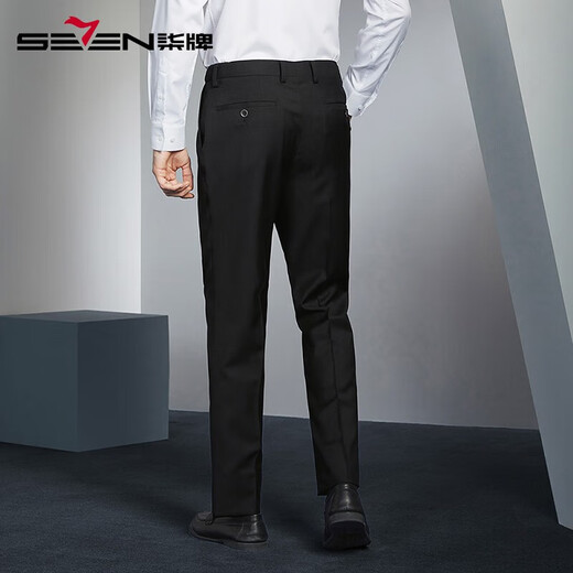 Qipai men's no-iron suit 2025 autumn new business formal wear antibacterial groom and best man wedding suit dress black no-iron 44 B 165/88B