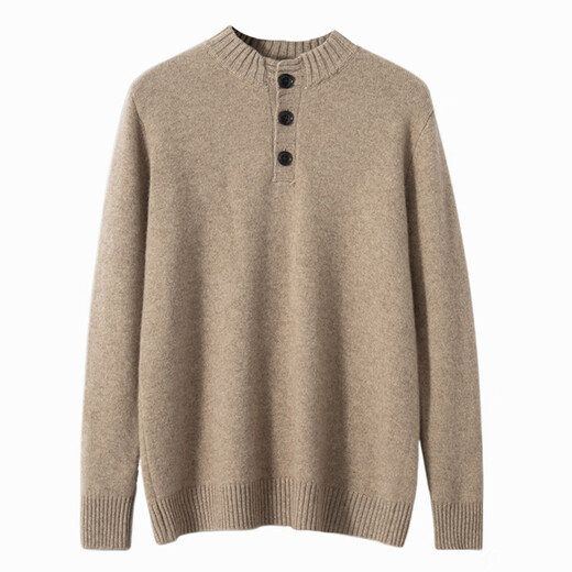 
Pure Ordo City cashmere sweater men's cashmere round neck thickened pullover long-sleeved sweater casual crimp sweater official store flagship 1980 beige L
