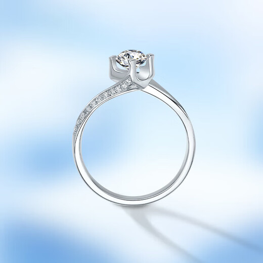 AVHE double certificate 950 platinum diamond ring four-claw twisted arm bull head ring cultivated diamond wedding platinum gift Qixi Festival platinum-30 points D color cultivated diamond 9-20 circle number can be noted