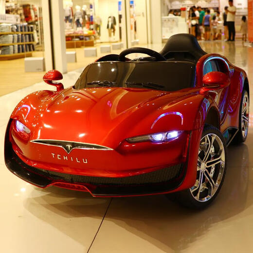 AWZ Tesla children's electric car four-wheel car dual electric dual drive remote control swing baby toy for children can sit on top with blue four-wheel drive lithium battery + full function + remote control four drive