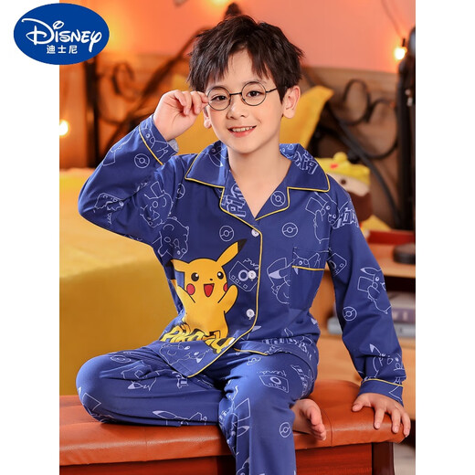 Disney (DISNEY) children's pajamas boys spring and autumn long sleeves pure cotton thin Spider-Man little boy medium and big baby home clothing set 1048-Aotuman 10 size height 110-120cm 5-6 years old