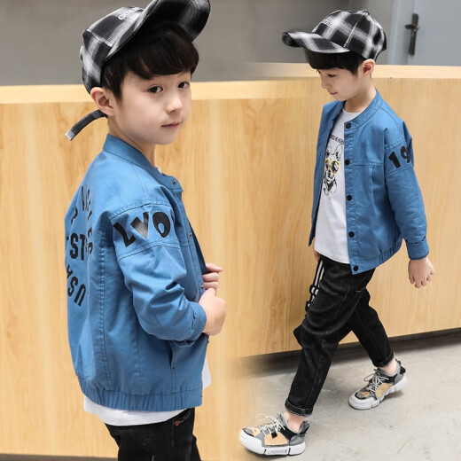 Goodboy boys jacket spring and autumn 2020 new medium and large children's boys baseball uniform jacket foreign style top Korean version trendy blue 130cm