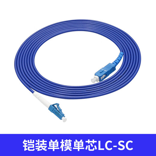 Armored fiber optic jumper SC to LC-FC-ST rodent-proof and tensile-resistant single-mode single-core 10M/30/50m pigtail extension Telecom-grade armored single-mode single-core LC-SC 30m