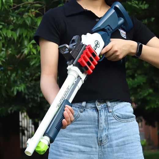 
Yunya shotgun children's toy gun double tube s686 trolley shell shotgun soft bullet toy boy birthday gift manual 20 rounds XM1014 blue and white birthday Children's Day New Year gift
