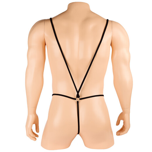 Confidential delivery of sexy underwear, perverted masturbation, fully transparent men's adult products, men's thong, white, sexy underwear, thong, men's one-piece suspenders, hoops, sexy transparent T-pants, one size fits all