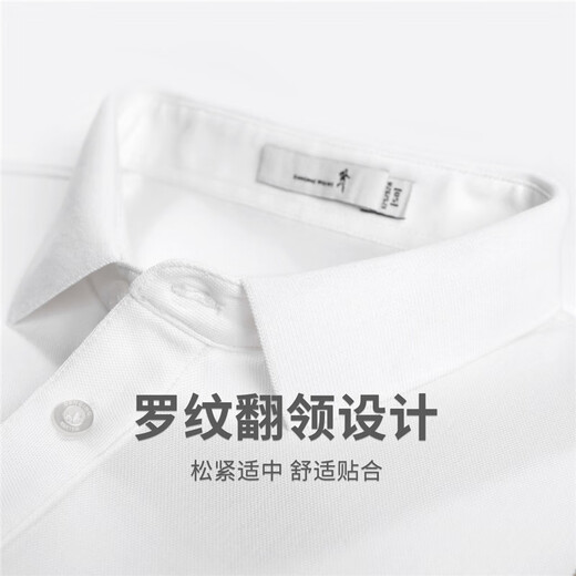 与狼共舞【天丝】条纹翻领短袖T恤男2025夏季新款商务休闲透气Polo衫6190 本白803 2XL (185)