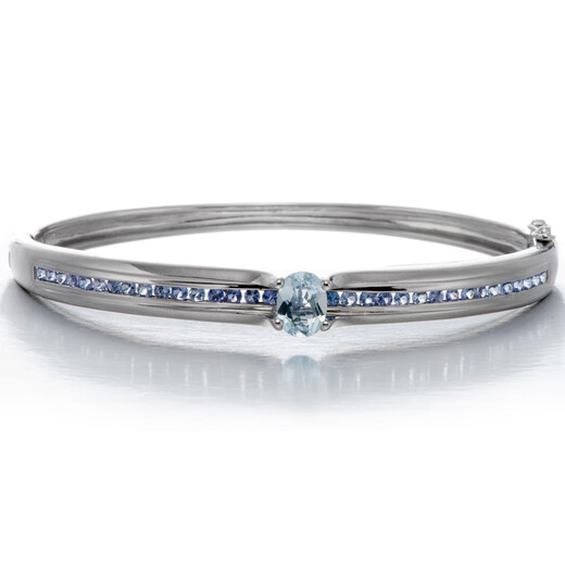 Nianfumusi Palace Elegant and Fashionable Tanzanite Aquamarine 925 Bracelet Women's Blue Gemstone Bracelet Birthday Gift