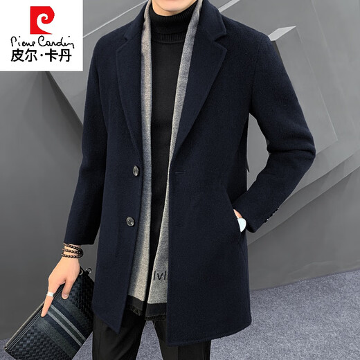 Pier Cardin Cardin Double-côté manteau pour le manteau de laine de mi-longueur de la mi-longueur pour hommes en hiver en velours épaississant du trench intérieur trench-coat tendance et à la mode à coffee-18705 xl 140-155jin [Jin est égal à 0,5 kg]