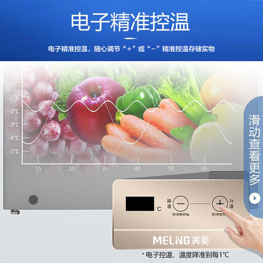MeiLing 428-liter single-temperature commercial freezer minus 40 degrees first-level energy efficiency cryogenic quick-freezing electronic temperature control BC/BD-428DTE trade-in
