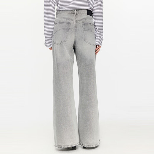 Jnby/Jiangnan Buyi [ESG] Frühlings- und Herbst-Denim Lose Wide-Big Hosen Retro Casual Pendel 5o9e12530 959/Denim Hellgrau S