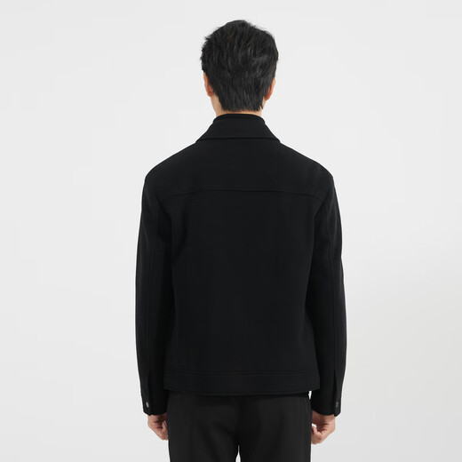 Lilang Light Fashion Men's Clothing, Down-filled Woolen Coat, Men's Short Knitted Wool Down Jacket Q4DYR109 Black 3XL (185)