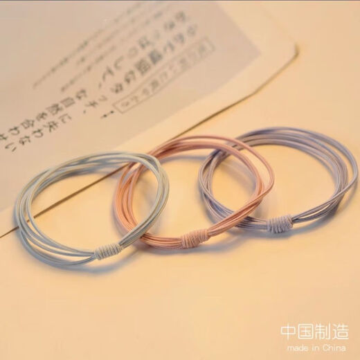 Qindu High Elasticity and Durable Hair Tie Headband 2022 Double Color Matching Hair Band Rubber Band Women's Hair Accessory Leather Case Temperament Black Hair Rope Dark Color 10 Pack