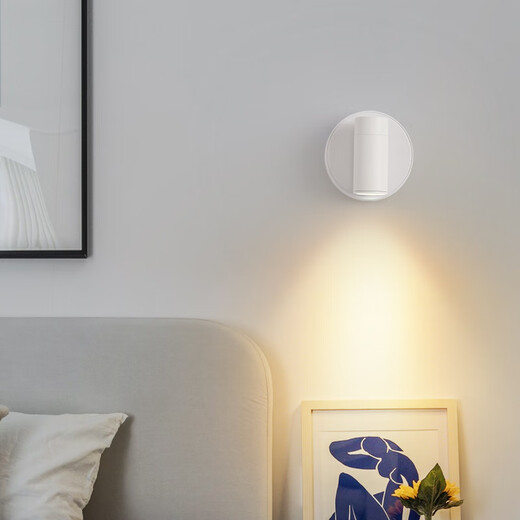 Clcey Wall Lampe Nacht Leselampe Einfaches Laden ohne Installation Keine Verkabelung Schlafzimmer rotierende magnetische LED-Lampe Kleines Scheinwerfer 35 3527-Schwarz 9 cm-monochrom weißes Licht 3W-Volles Licht