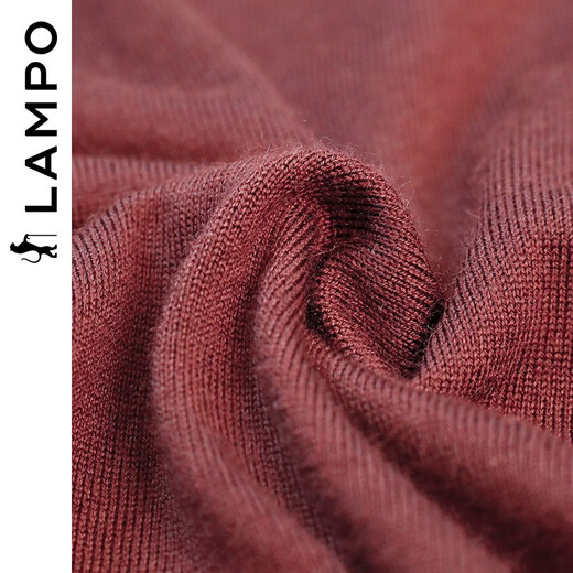 Blue Leopard (LAMPO) Qiji Red Autumn and Winter New Fashion Casual Wool Sweater Men's High Lapel Plush Silk Blended Sweater Red M (46)