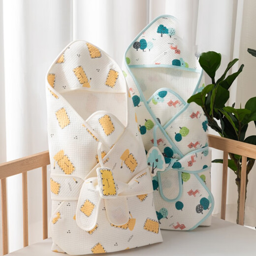 WELLBER baby blanket new spring and autumn pure cotton baby outing blanket newborn anti-jump swaddling bag swaddling bag Fantasy Forest 80*80cm