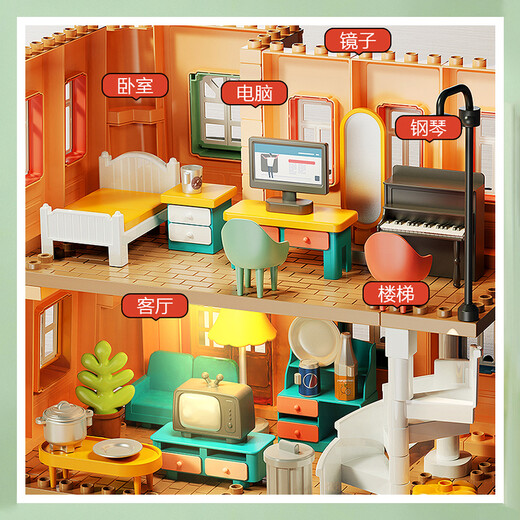 
FEELO compatible with Lego large pellet children's assembled building blocks toys for boys and girls birthday gift villa 1803