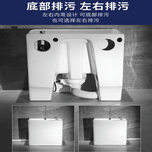 Balcony washing mop pool household bathroom ceramic large floor basin mop pool small floor-standing mop pool D58 with overflow + Taiwan controlled drain upgraded version