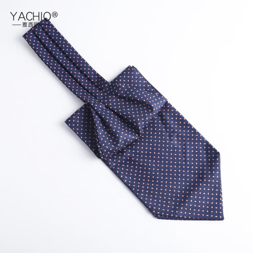 Yaxiou men's silk scarf, shirt and scarf, mulberry silk double-sided printed collar scarf, business formal scarf, dark blue diamond-shaped silk scarf that can be worn in all seasons