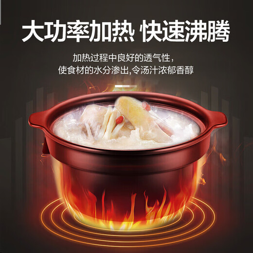 SUPOR electric stew pot, household 5L large-capacity soup pot, electric stew pot, multi-function pot, high-power electric stew pot, direct stew electric stew pot, nutritional food supplement pot, porridge artifact, micro-pressure stew + 1.5H fast soup, Chinese incandescent pottery liner 5L