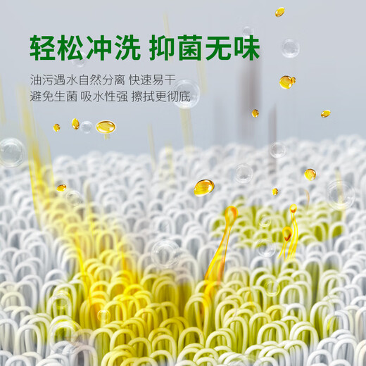 Yunlei Magic Bamboo Fiber Rag Towel, double layer thick, absorbent, non-shedding, non-stick to oil, easy to clean, dishwashing, kitchen use, 3 pieces, medium size 18*23cm