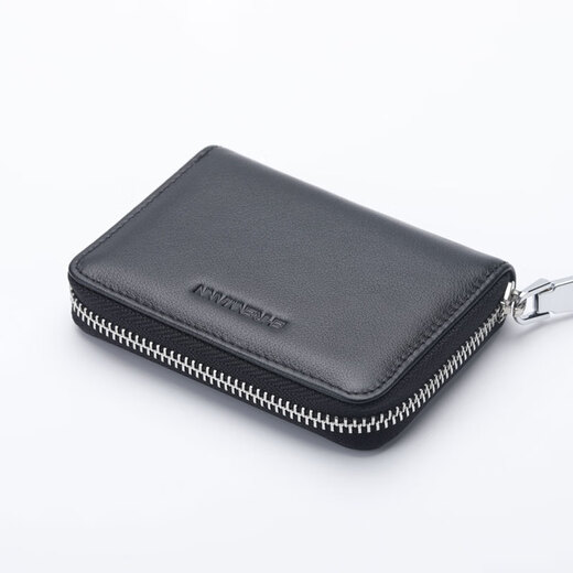 Ehrenmann große Kapazität Echtes Ledertasche, Herren- und Frauen erste Schicht Cowide Card Bag, Führerschein Ledertasche, Organ-Kartentasche, Schwarz