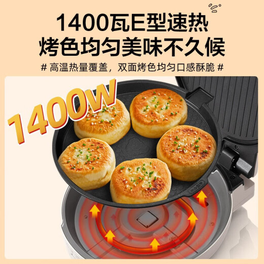 Bear Electric Pancake Pancake Machine Pancake Pan Household Breakfast Machine Pancake Machine Frying Pancake Pan Pancake Pan Removable and Washable Pancake Pan Double Pan Heating Removable Pancake Pancake Pan DBC-C14Q2