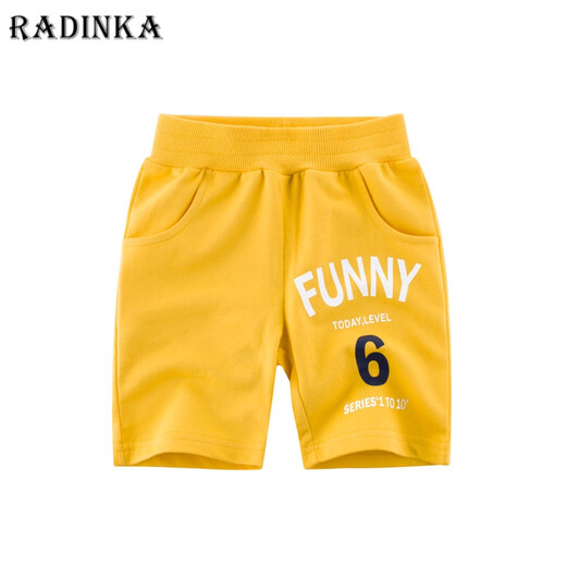 Radinka2025夏新款纯棉休闲短裤洋气韩版运动中小儿童男童中裤休闲裤KID 6218 黑色 110 cm