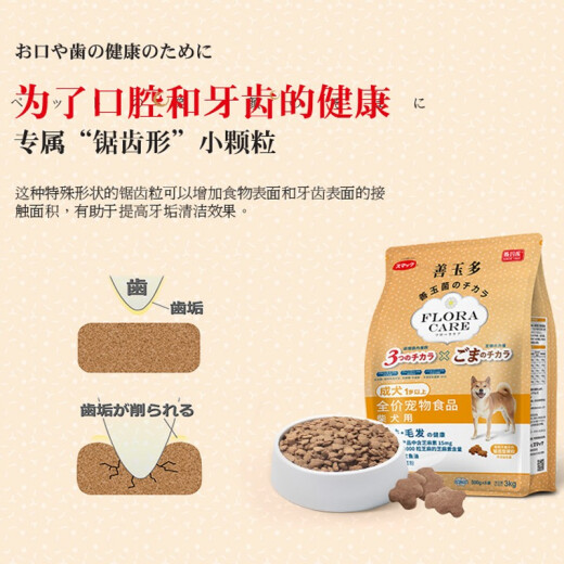 Smaku Japanese formula probiotics to protect the gastrointestinal tract Shiba Inu special food Akita dog food large bag general dog food Labrador Shiba Inu adult dog food 3kg