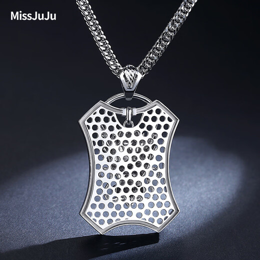 Miss JuJu pt950 platinum pendant men's platinum pendant domineering faucet large tag square dragon pendant PT950 pendant 35-37g+with lanyard