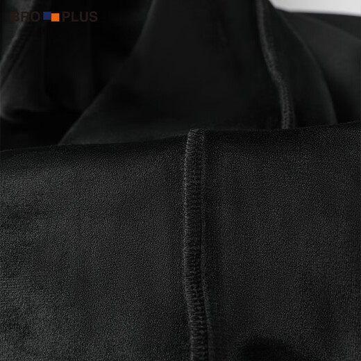 Fat brother plus size men's winter velvet thickened sweatpants for fat men fat men fattened casual black straight pants black 5XL