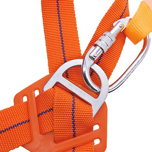 Safety belt for high-altitude work, outdoor safety rope, five-point European-style safety belt, double hook, full-body anti-fall, buffer bag, outdoor construction protection for construction work, high-altitude safety belt, 2-meter large hook, single rope, no buffer bag
