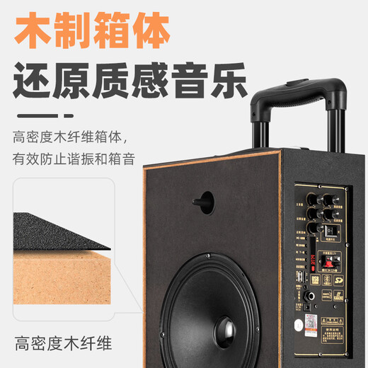 CHIGO high-volume square dance audio high-power mobile portable trolley speaker outdoor stall live broadcast wireless Bluetooth home karaoke singing and dancing speaker standard + wireless microphone x2 official standard