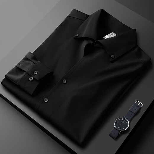 
PRIDEME light luxury autumn thin Cuban collar white shirt men's long sleeves slim commuting business casual Italian men's shirt BNS6636-white M [weight recommendation: 100-120Jin [Jin equals 0.5 kg]]