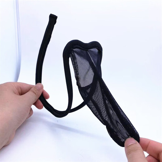 Private Shang New Men's C-string Pants Sexy Transparent Temptation Seamless T-Pants Men's Machine Cover T-Pants One Size Black