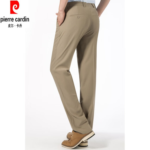 Pier Cardin Sommer Neue lässige dünne Hosen Maulbeer-Seide drapierte europäische Version Mid-T-Tants Hosen mittleren Alters und junge Männer trendige Hosen Burgund 9905# 30 (2,3 Fuß)