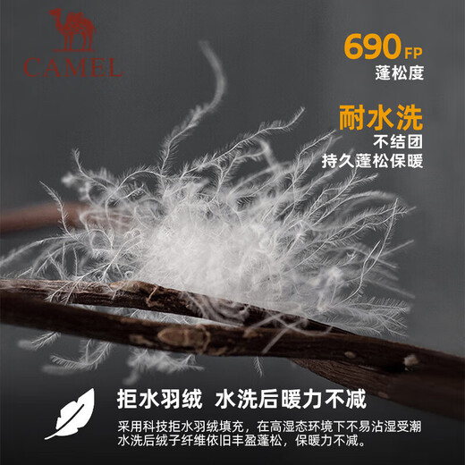 Camel (CAMEL) Black Diamond 5PLUS Outdoor Down Jacket Winter Men's and Women's Warm Water-Repellent Down Jacket Bread Jacket