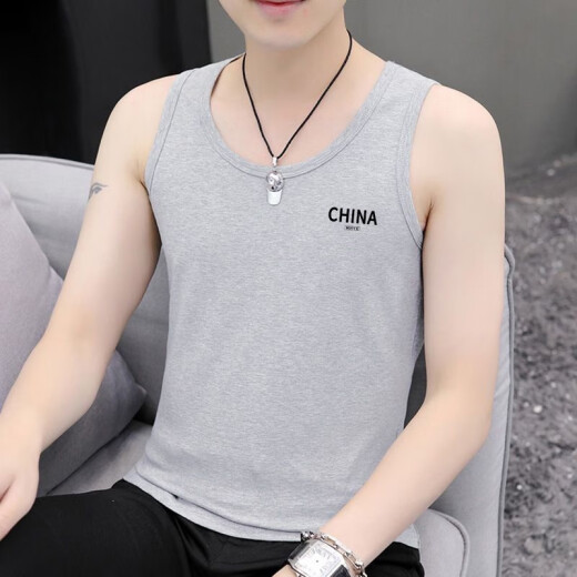 Nanjiren vest men's summer thin men's clothing men's ice silk loose T-shirt sports sweatshirt t vest sleeveless vest china military green + china black 3XL (145-160Jin [Jin equals 0.5 kg])