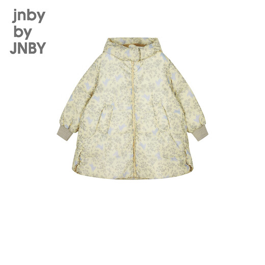 
jnby by JNBY Jiangnan cloth children's clothing winter down jacket jumping rabbit thickened hooded medium length style boys and girls children 1NBC13691 080 Miscellaneous rice gray 120 cm