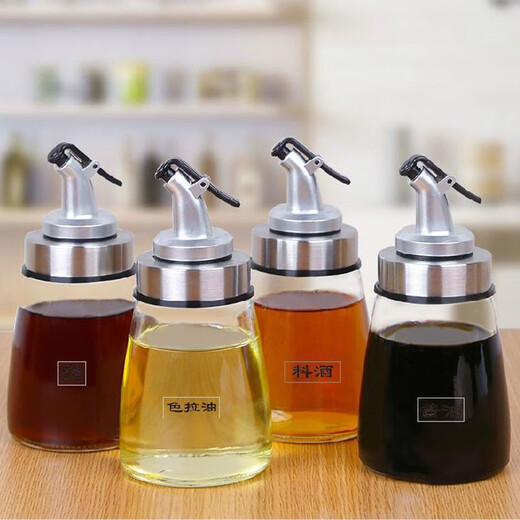 Hejun glass seasoning bottle controllable leak-proof oil bottle vinegar bottle seasoning bottle kitchen oil-proof soy sauce bottle cooking wine bottle