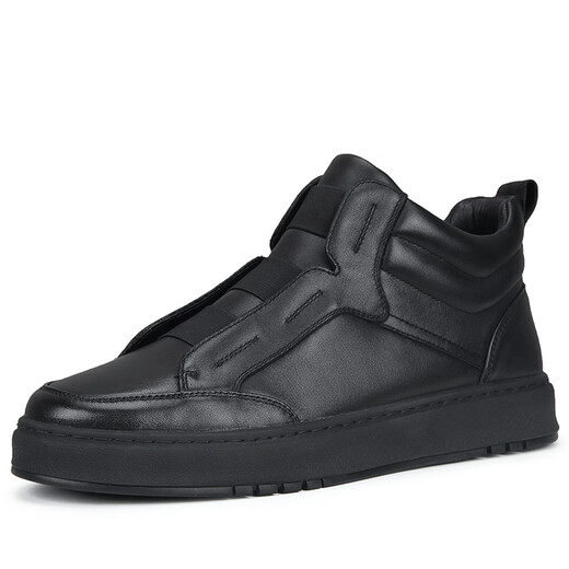 GUDIEGE [TOP LAGE COWHIDE] Herrenstiefel Männer Martin Boots Britische Arbeit wasserdichte Lederstiefel plus Samt warme Schneestiefel Trend Schwarz 3890 Single -Layer 39 Lederschuhe Standardgröße