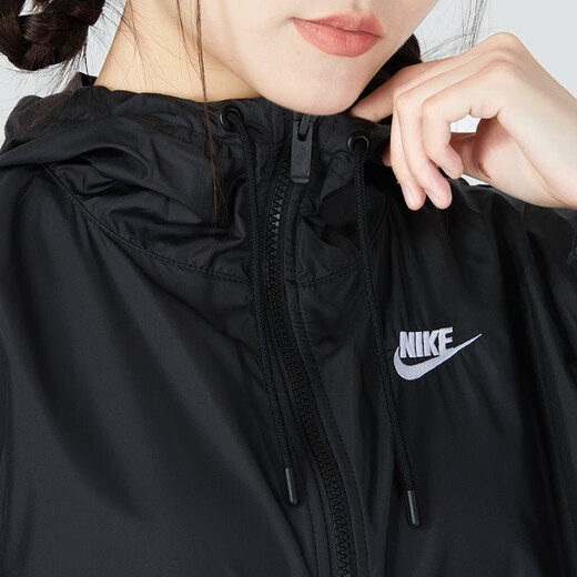 Nike (NIKE) official store women's jacket spring new sportswear fitness training breathable jacket comfortable woven jacket DM6180-010-new arrival L (165/88A)