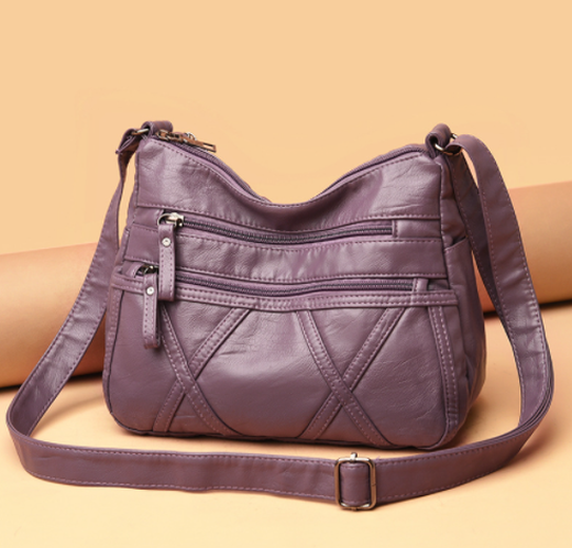 Light og new leather mother bag women's soft leather one-shoulder crossbody bag large capacity simple middle-aged women's bag k686 retro black