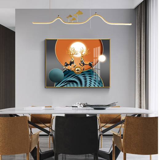 Villa Electric Meder Box Pintura decorativa hidráulica Moderna Versión horizontal Simple Restaurante Restaurante Caja Débil Pintura colgante Arte abstracto Mural Fulu Chengxiang 12593-2 Mirror Crystal Porcelana 100*80 Tamaño de la cubierta 84*73 Negro