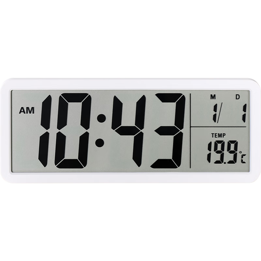 Hense Electronic Clock LCD Large Screen Desktop Clock Placement Large Digital Table Clock Temperature Wall Clock HD106 White