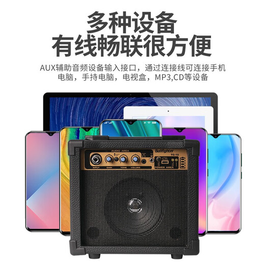 Matador Electric Guitar Speaker Charging Playing and Singing Portable Outdoor Practice Musical Instrument Speaker Can Connect to USB Computer TV 10W Electric Guitar Speaker
