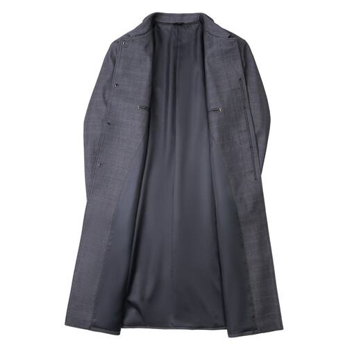 Pierre Cardin spring and autumn knee-length windbreaker for men, middle-aged and elderly dads business casual wool coat black 195XXXXL 185-200Jin Jin equals 0.5 kg