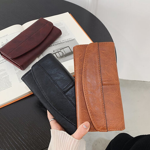 Yupinjia Retro Frauen Brieftasche Langes Modell, große Kapazität, Multi-Karten-Position, einfache und modische Kupplungskartenbeutel-Brieftaschen-Nischendesign, Frauenbrieftasche Long Model [Brown]