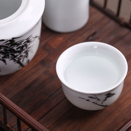 Chuge high-quality ceramic 2-liang wine warmer household wine set set wine warmer yellow wine half Jin Jin equal to 0.5 kg scalding wine kettle and wine kettle 2-liang pack-Guzhou style