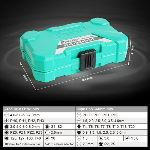 Baogong (Pro'skit) Pro/APOSSKITSD-9857M Ratchet Multifuncional Small Destornillador Conjunto de la computadora portátil Desmontaje Instalación