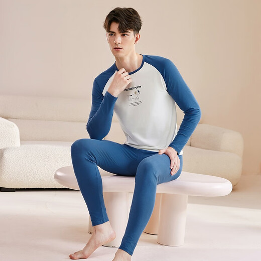 Fenton Sous-vêtements Thermiques pour Hommes Automne et Hiver Pur Coton Vêtements d'automne et Ensemble de Pantalons d'automne pour collégiens et lycéens